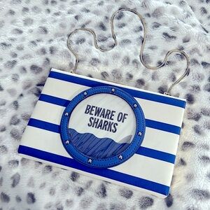 Kate Spade Beware of Sharks clutch